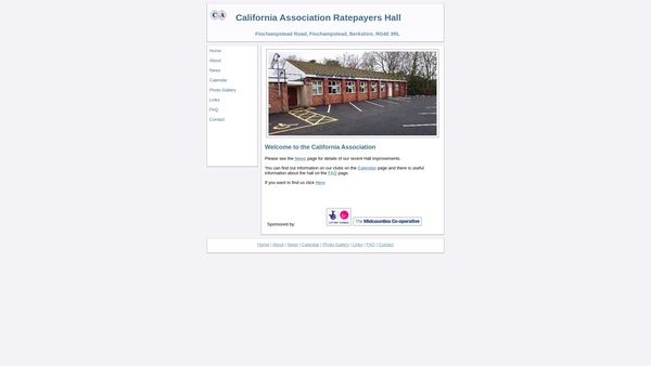 Screenshot of the California Association website