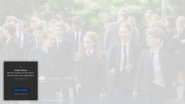 Screenshot of the Uckfield College Community Arts and Cultural Learning Trust Fund website