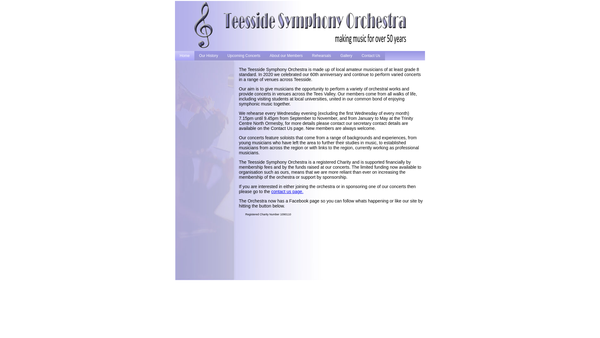 Screenshot of the Teesside Symphony Orchestra website