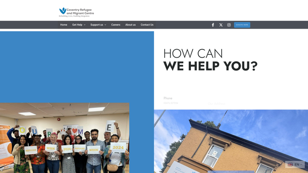Screenshot of the The Coventry Refugee And Migrant Centre website
