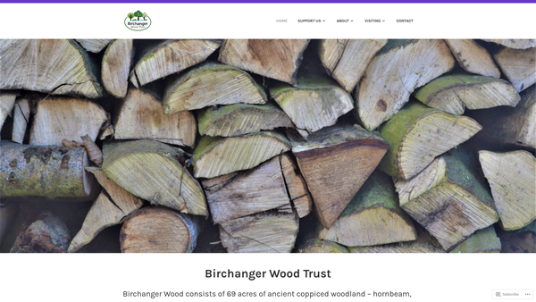 Screenshot of the The Birchanger Wood Trust website