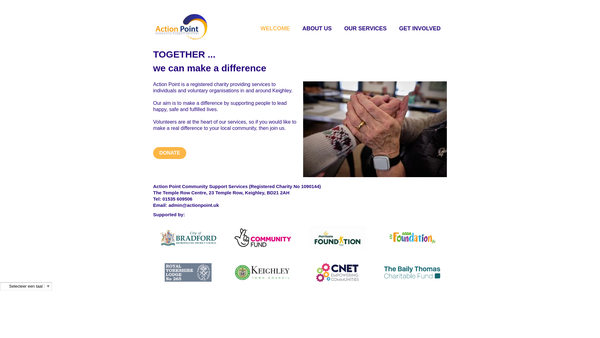 Screenshot of the Action Point Community Support Services website