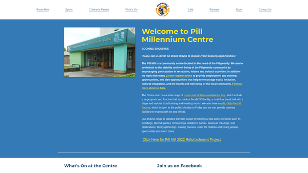 Screenshot of the Pillgwenlly Millennium Trust Limited website