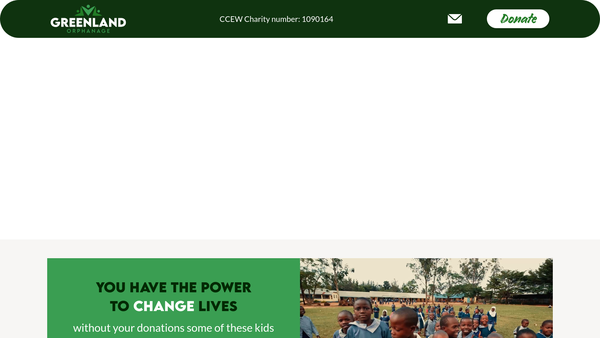 Screenshot of the The Greenland School And Orphanage Appeal, Uganda website