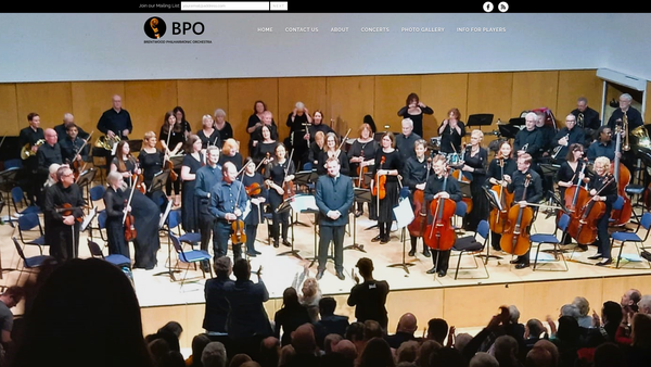 Screenshot of the Brentwood Philharmonic Orchestra website