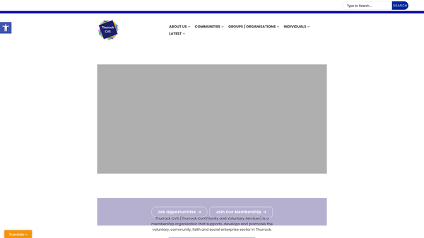 Screenshot of the Thurrock C.v.s (Community And Voluntary Service) website