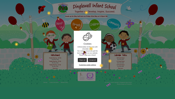 Screenshot of the Dinglewell Infant School Fund website