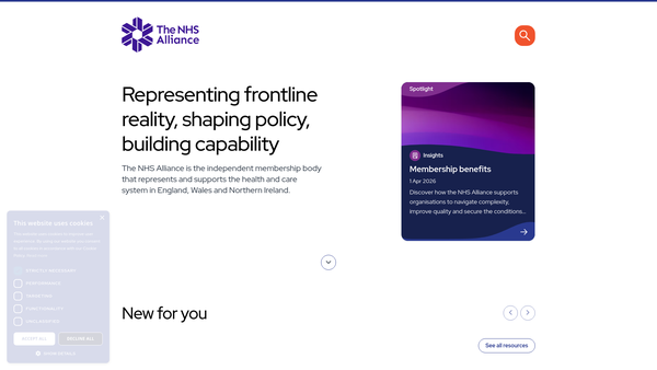 Screenshot of the The NHS Confederation website