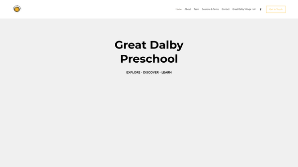 Screenshot of the Great Dalby Pre-School Playgroup website