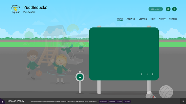 Screenshot of the Puddleducks Pre-School (Worksop) website