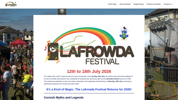 Screenshot of the Lafrowda Festival website