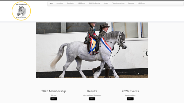 Screenshot of the North Western Association Of The Welsh Pony And Cob Society website