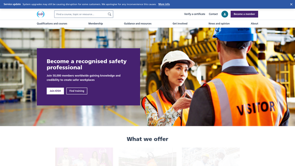 Screenshot of the Institution Of Occupational Safety And Health Benevolent Fund website