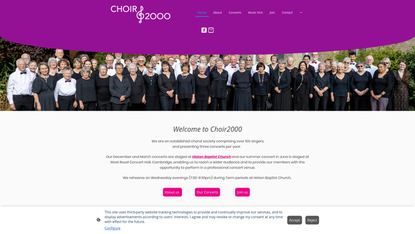 Screenshot of the Choir 2000 website