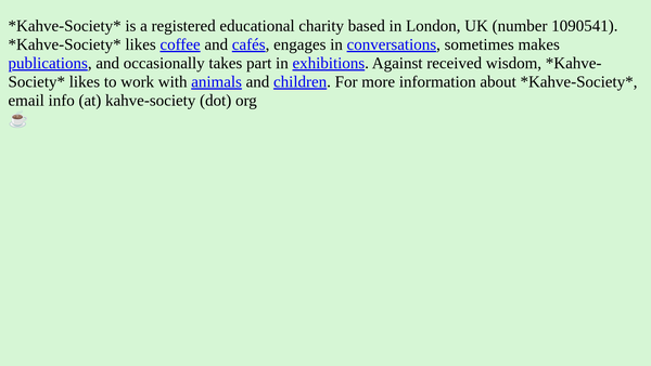 Screenshot of the Kahve Society website