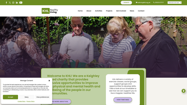 Screenshot of the Keighley Healthy Living Network website