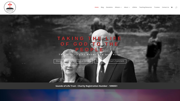 Screenshot of the Sounds Of Life Trust website