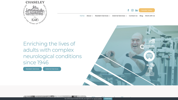 Screenshot of the The Chaseley Trust website