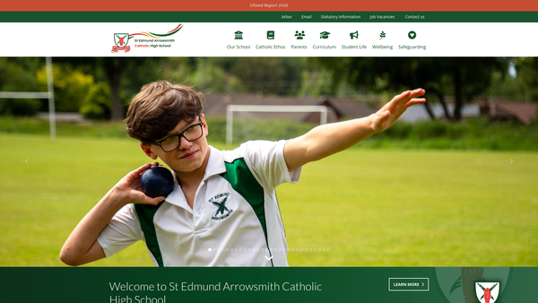 Screenshot of the St Edmund Arrowsmith Catholic High School Parents' And Teachers' Association website