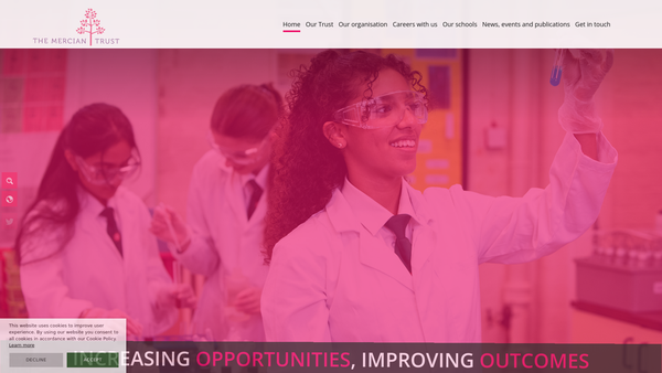 Screenshot of the Mercian Community Trust website