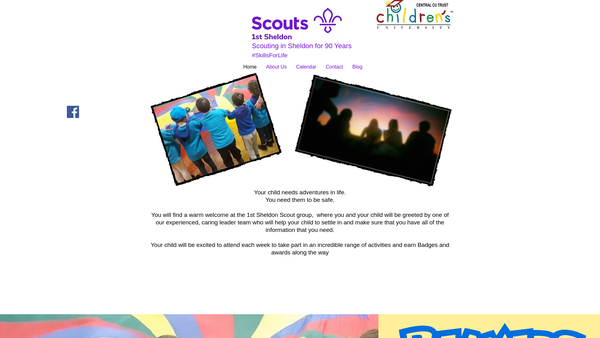 Screenshot of the 1st Sheldon (144th Birmingham) Scout Group website