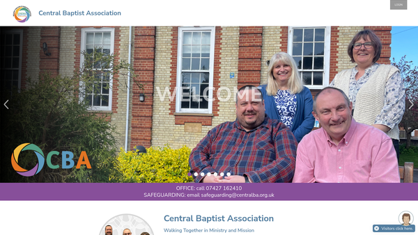 Screenshot of the Central Baptist Association website
