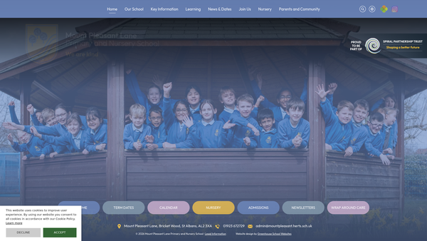 Screenshot of the The PTA Of Mount Pleasant Lane School website