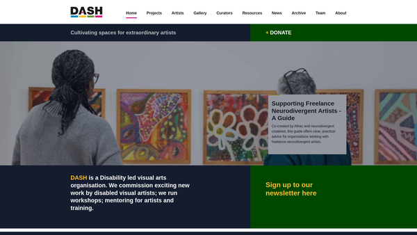 Screenshot of the Disability Arts In Shropshire website