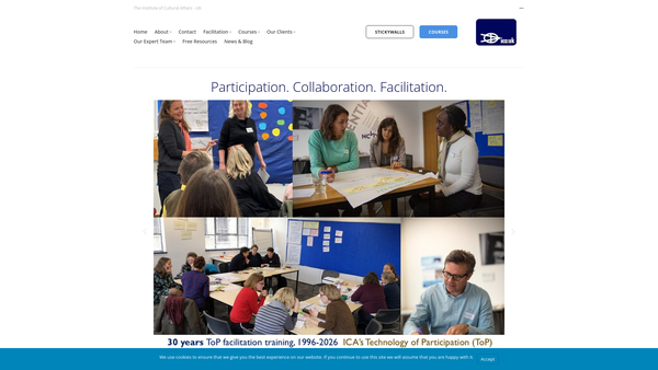 Screenshot of the Ica:uk website