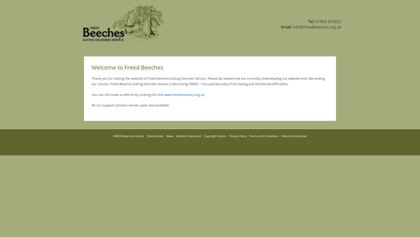 Screenshot of the Freed website