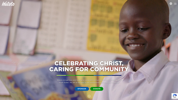 Screenshot of the Watoto Child Care Ministries website