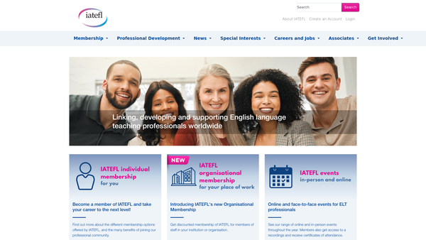 Screenshot of the International Association Of Teachers Of English As A Foreign Language website