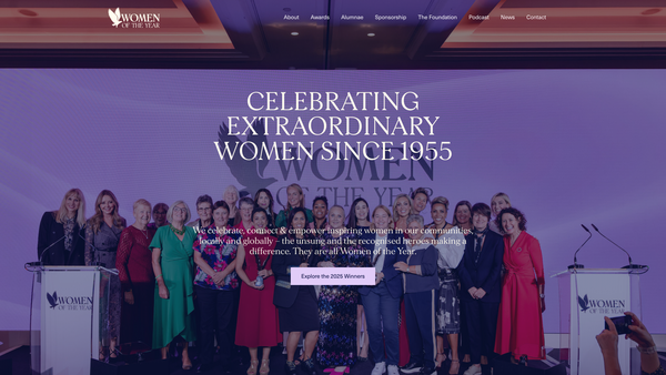 Screenshot of the Women Of The Year Foundation website