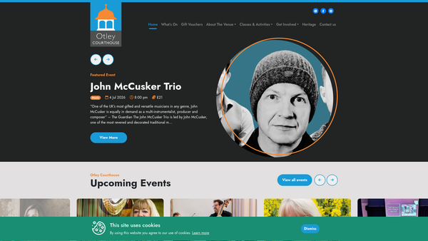Screenshot of the The Courthouse Project (Otley) Limited website