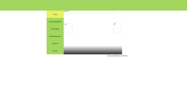 Screenshot of the Gayton Village Hall, Staffordshire website