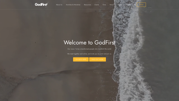 Screenshot of the Godfirst Christchurch website