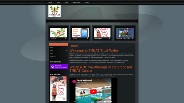 Screenshot of the Treat Trust Wales website