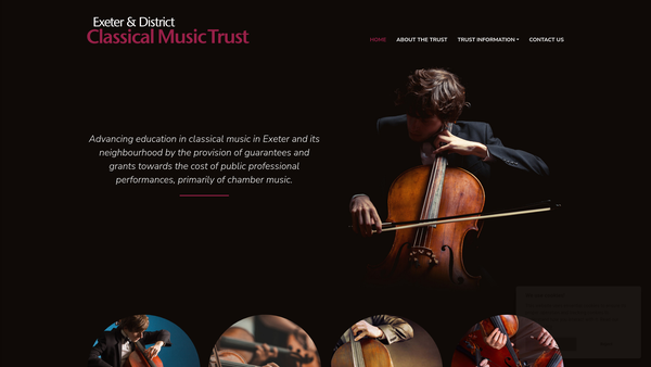 Screenshot of the The Exeter & District Classical Music Trust website