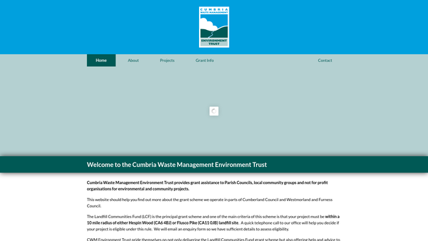 Screenshot of the Cumbria Waste Management Environment Trust website