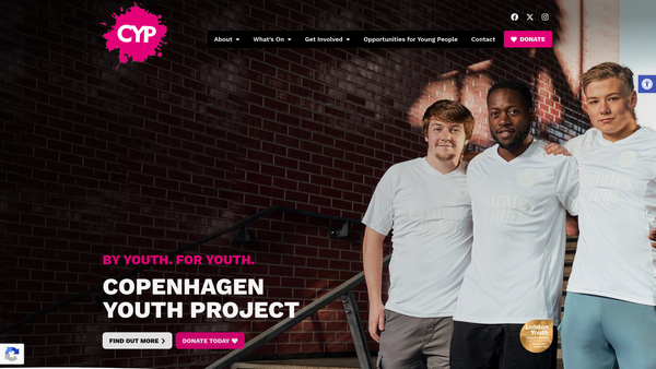 Screenshot of the Copenhagen Youth Project website