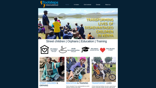 Screenshot of the Footsteps International website