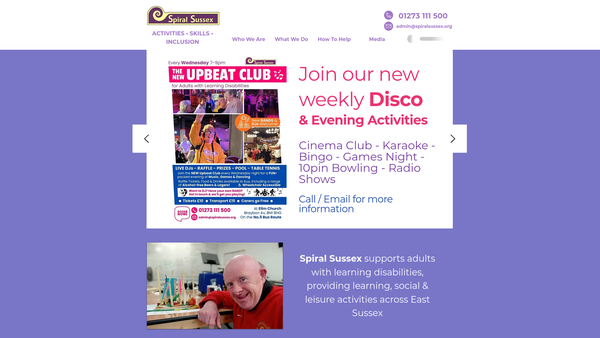 Screenshot of the Spiral Sussex website