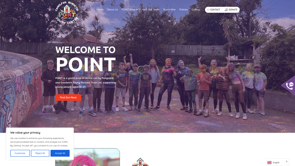 Screenshot of the Fishguard And Goodwick Young Persons Trust Ltd website