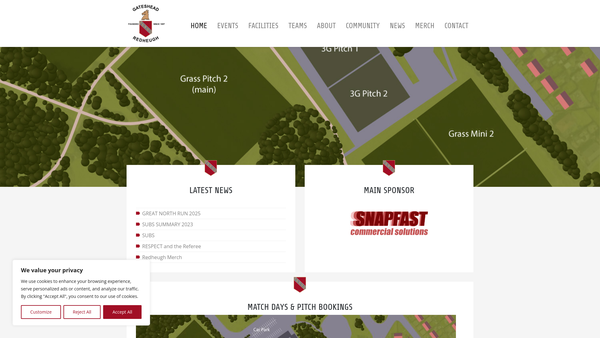 Screenshot of the Gateshead Redheugh 1957 website