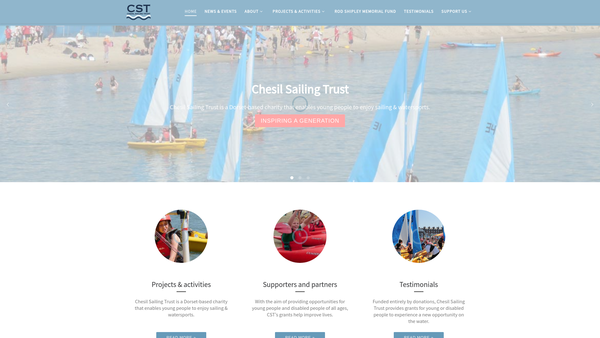 Screenshot of the The Chesil Sailing Trust website