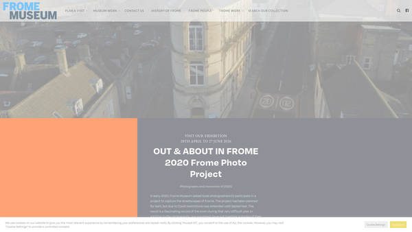 Screenshot of the The Frome Museum website