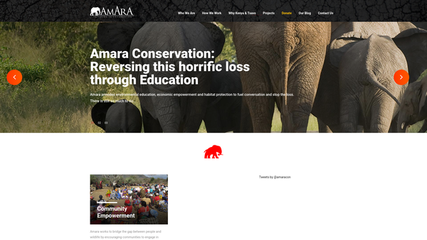 Screenshot of the The Amara Conservation (UK) Trust website
