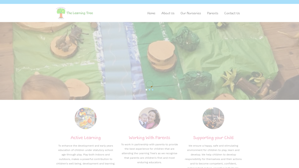 Screenshot of the The Learning Tree Pre- School website