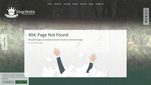 Screenshot of the Kings Worthy School PTFA website