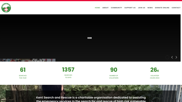 Screenshot of the Kent Search And Rescue (Lowland) website